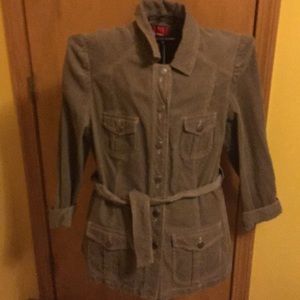 Gloria Vanderbilt Corduroy Duster Jacket